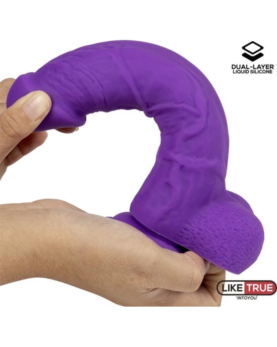 Liketrue Realistic Dildo Liquid Silicone Dual Layer 8 Purple