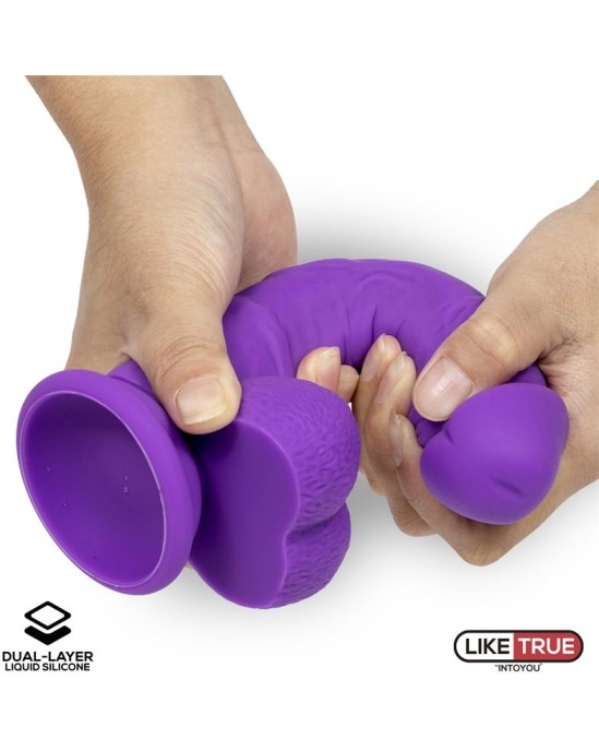 Liketrue Realistic Dildo Liquid Silicone Dual Layer 8 Purple