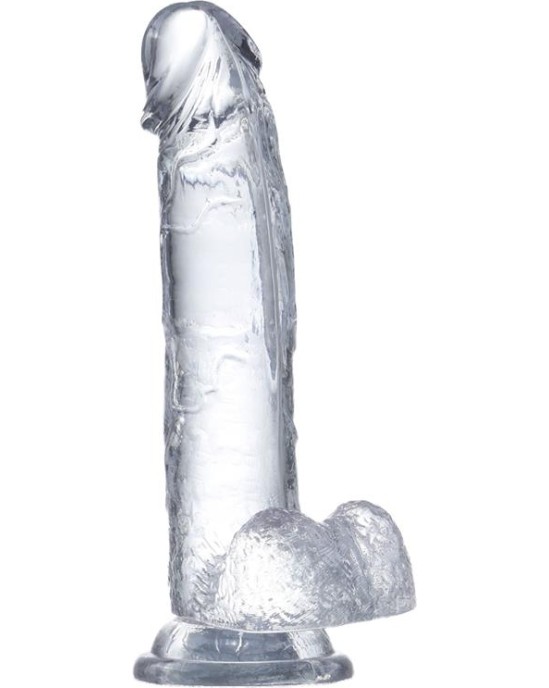 Glazed Realistic Dildo with Testicles Crystal Material 20 cm
