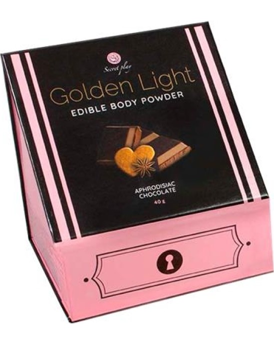 Secret Play 100% Edible Powder Kit and Feather Tickler Chocolate, Cinnamon and Ginger Flavor