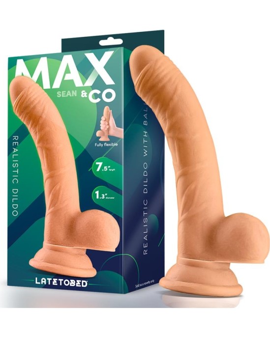 Max & Co Sean Realistic Dildowith Testicles 7.5 Flesh
