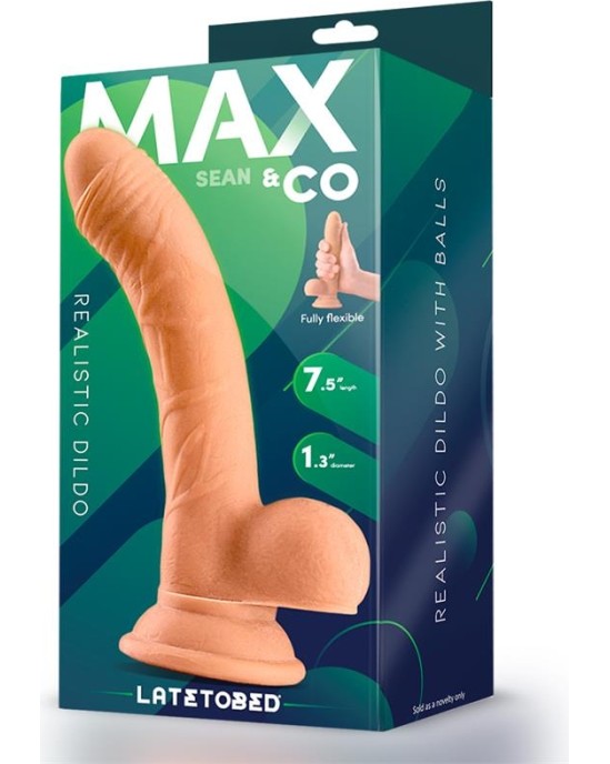 Max & Co Sean Realistic Dildowith Testicles 7.5 Flesh