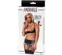 Amorable 4 Pieces Set Open Bra, Thong, Garter and Stockings