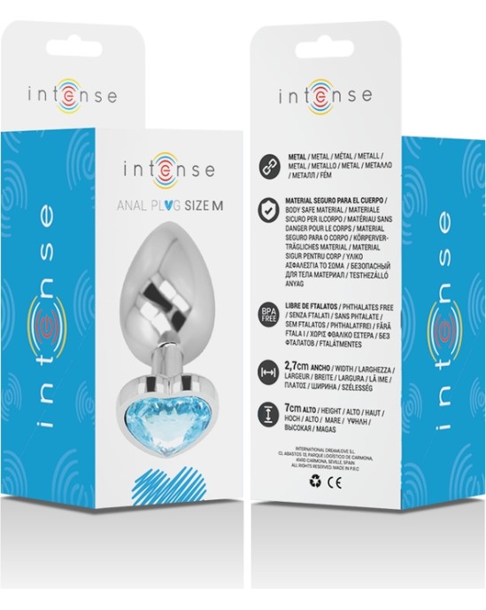 Intense Anal Toys INTENSE - ALUMINUM METAL ANAL PLUG BLUE HEART SIZE M