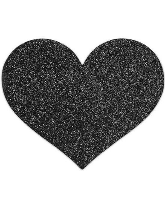 Bijoux Flash Collection BIJOUX - INDISCRETS FLASH BLACK HEART NIPPLE CUTS