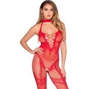 Leg Avenue Bodystockings LEG AVENUE - 89336 CROTCHLESS BODYSTOCKING RED - ONE SIZE