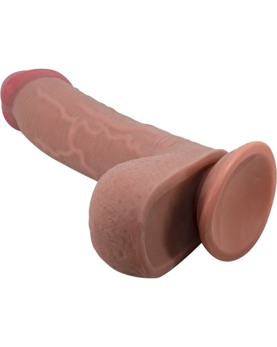Pretty Love High Grade PRETTY LOVE - SLIDING SKIN SERIES REALISTIC DILDO WITH SLIDING SKIN SUCTION CUP BROWN 23.4 CM