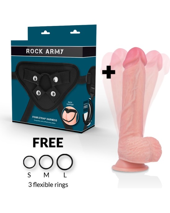 Rock Army Strap-on biksītes ar šķidrā silikona vibratoru 22 CM