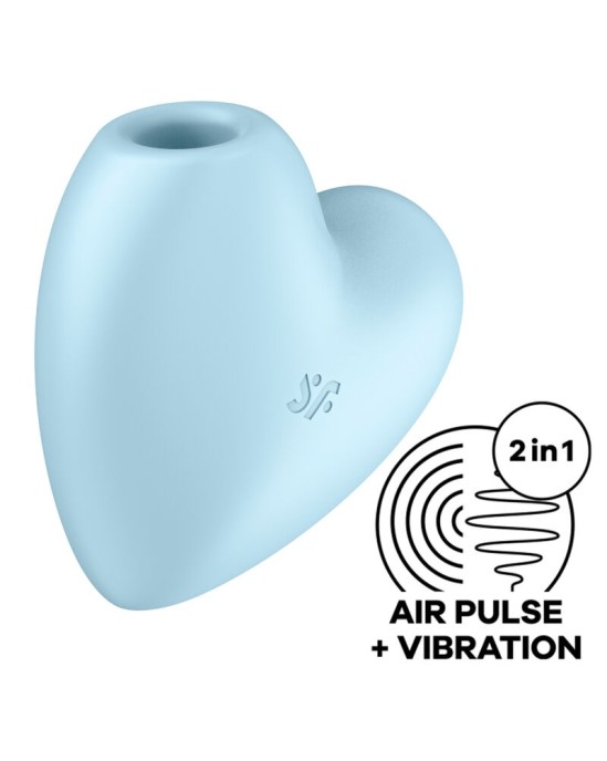 Satisfyer Air Pulse SATISFYER CUTIE HEART AIR PULSE STIMULATOR & VIBRATOR - BLUE