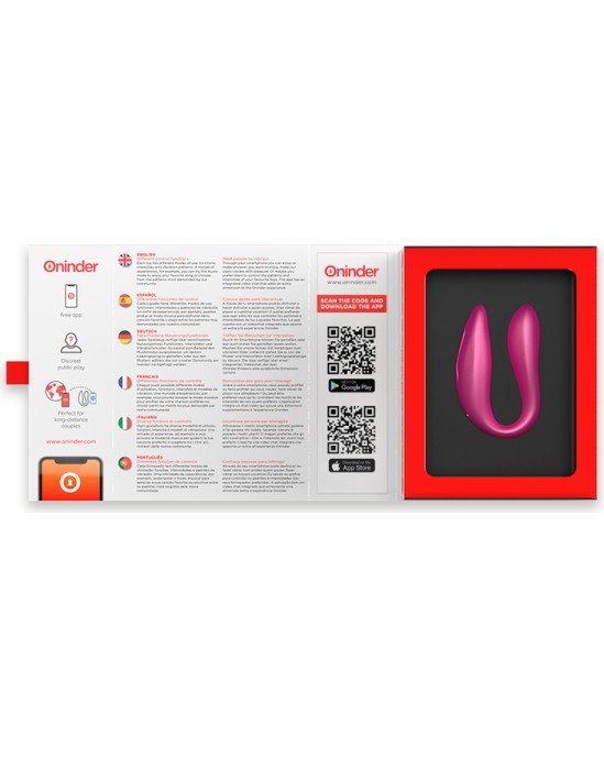 Oninder LISBOA G-SPOT & CLITORAL STIMULATOR rozā - FREE APP