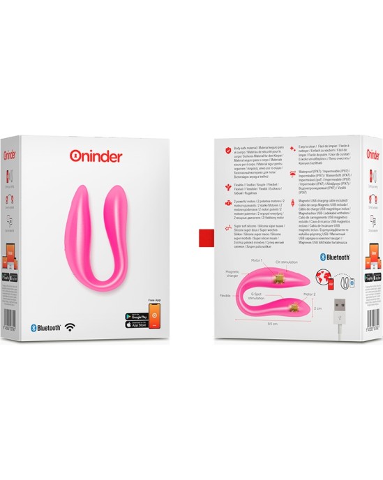 Oninder LISBOA G-SPOT & CLITORAL STIMULATOR rozā - FREE APP