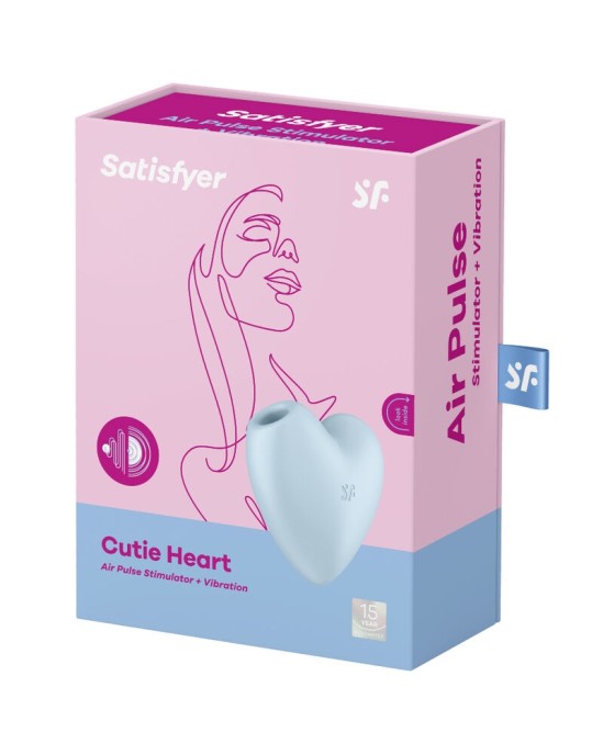 Satisfyer Air Pulse SATISFYER CUTIE HEART AIR PULSE STIMULATOR & VIBRATOR - BLUE