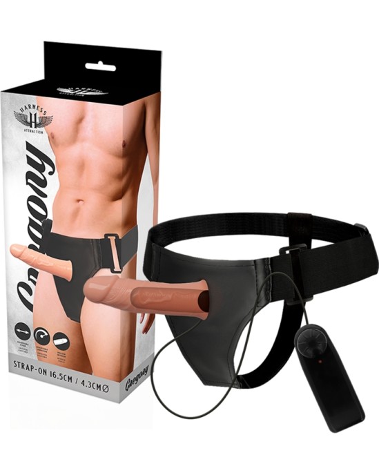 Harness Attraction Dobs Dildo ar strap-on un vibrāciju 16,5 x 4,3 CM