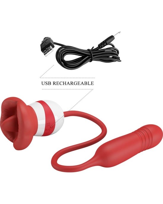 Prettylove Mouth Vibrator with Licking and Thrusting Ashlyn