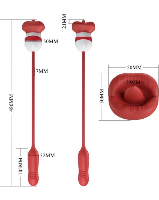 Prettylove Mouth Vibrator with Licking and Thrusting Ashlyn
