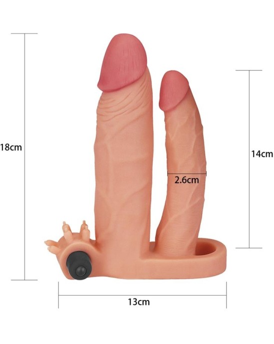 Lovetoy Vibrating Double Penis Sleeve with Vibration +1