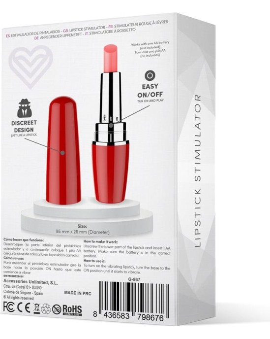 Latetobed Viblips Lipstick Stimulator Red