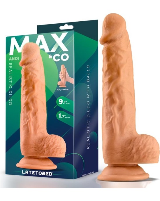 Max & Co Andi Realistic Dildo with Testicles 9.1 Flesh