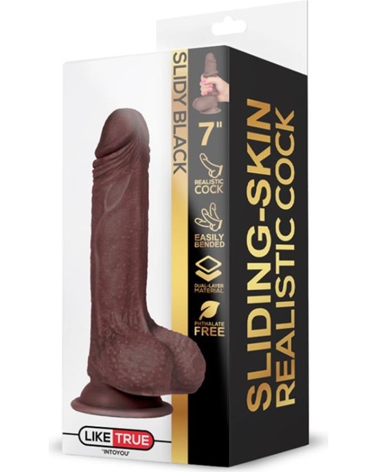 Liketrue Slidy Realistic Dildo Dual Layer Retractable and Adjustable 7
