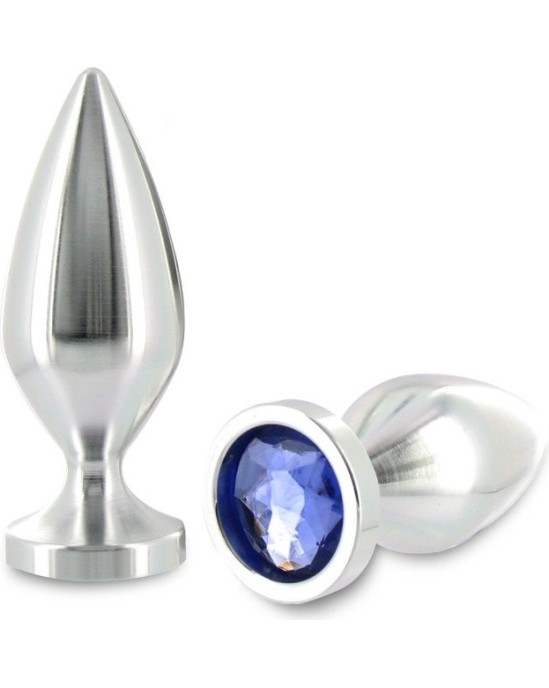 Metal Hard ANAL PLUG ALIMINUM CRYSTAL COLOR MEDIUM 8.89CM