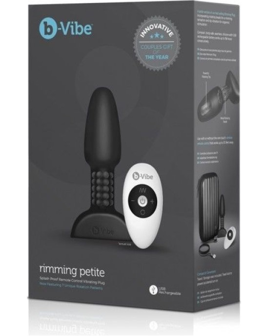 B-Vibe RIMMING REMOTE CONTROL ANAL PLUG PETITE BLACK