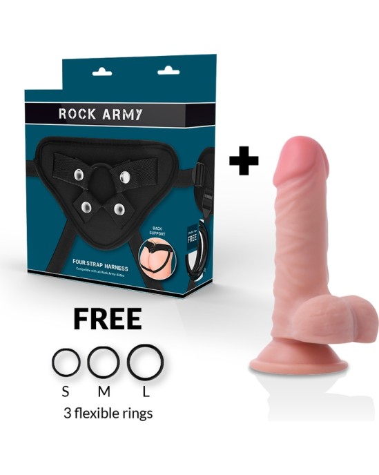 Rock Army Strap-on biksītes ar dubultā blīvuma Dildo 17 CM