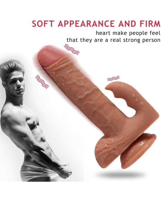 Shequ Austin Dildo with 10 Modes of Vibration and Clitoris Stimulator