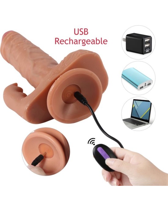 Shequ Austin Dildo with 10 Modes of Vibration and Clitoris Stimulator