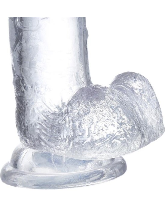 Glazed Realistic Dildo with Testicles Crystal Material 22 cm
