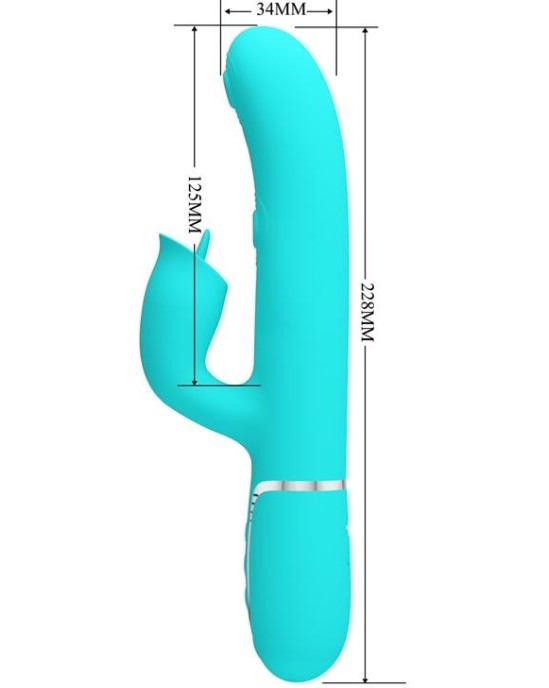 Prettylove Gigi Vibrator Licking and Thumping Turquoise