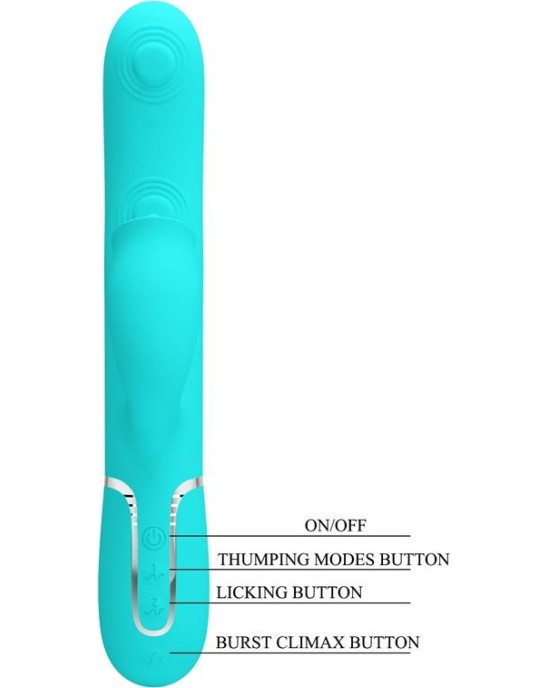 Prettylove Gigi Vibrator Licking and Thumping Turquoise