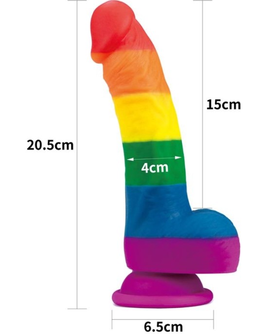 Lovetoy Dildo Prider 8 Liquid Silicone LGBT