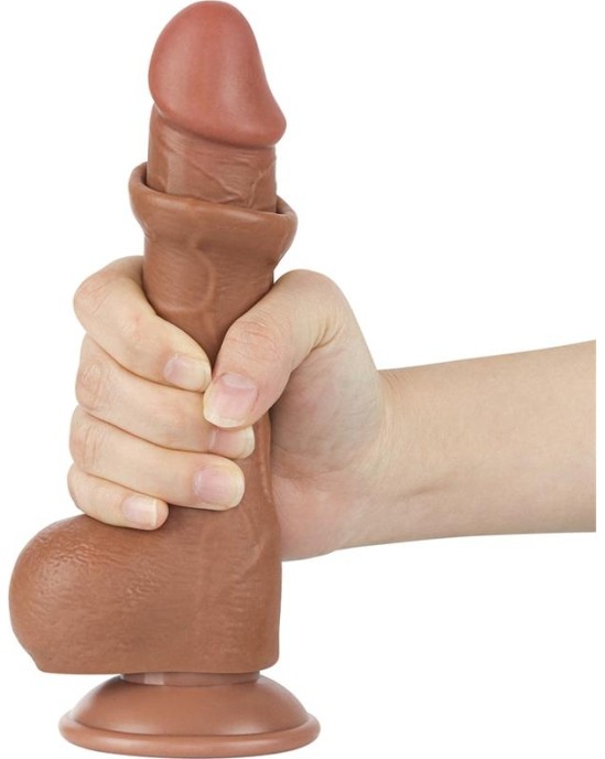 Lovetoy Dildo Sliding Skin 7.5 Brown