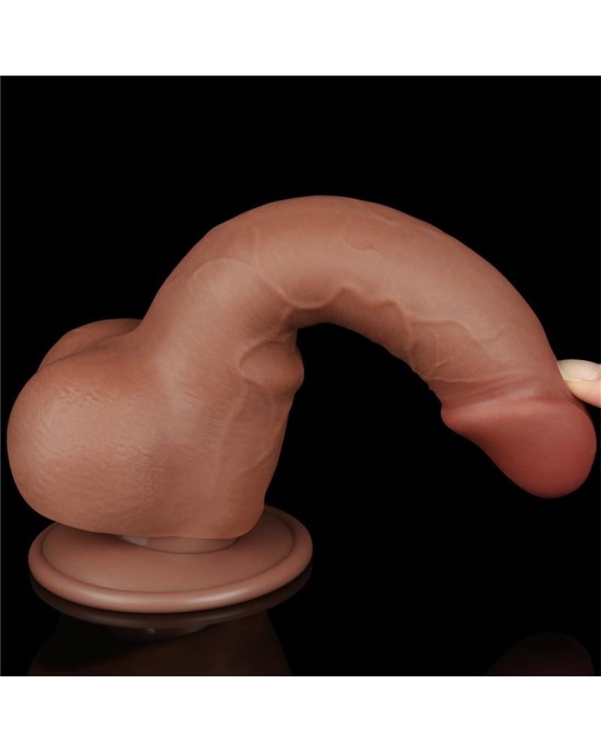 Lovetoy Dildo Sliding Skin 7.5 Brown