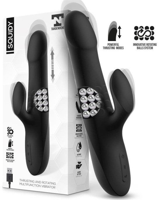 Tardenoche Squidy Vibe with Thrusting Movement and Rotating Beads USB Silicone