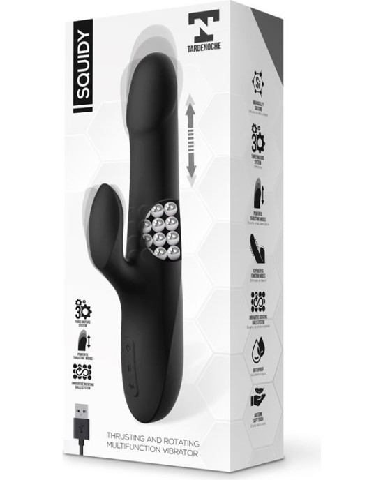 Tardenoche Squidy Vibe with Thrusting Movement and Rotating Beads USB Silicone