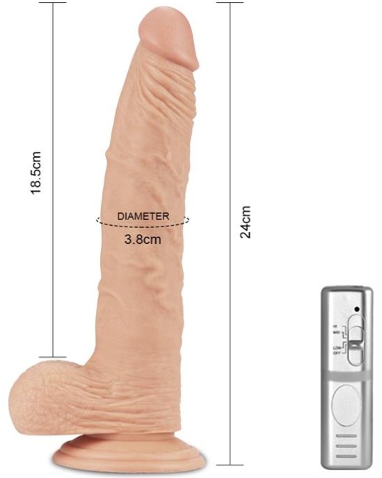 Lovetoy Dildo Real Extreme with Vibration 9.5 Flesh