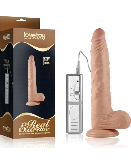 Lovetoy Dildo Real Extreme with Vibration 9.5 Flesh