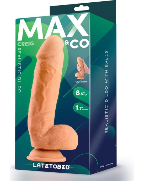 Max & Co Creig Realistic Dildo with Testicles 8.5 Flesh
