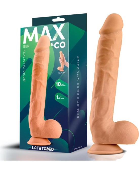 Max & Co Ben Realistic Dildo with Testicles 10.2 Flesh