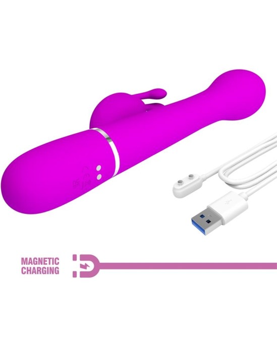 Prettylove Vibe with Thrusting and Rotating Beads Dejon Pink