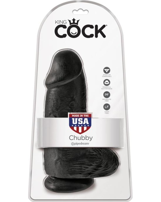 King Cock Dildo with Balls Chubby 9 Black