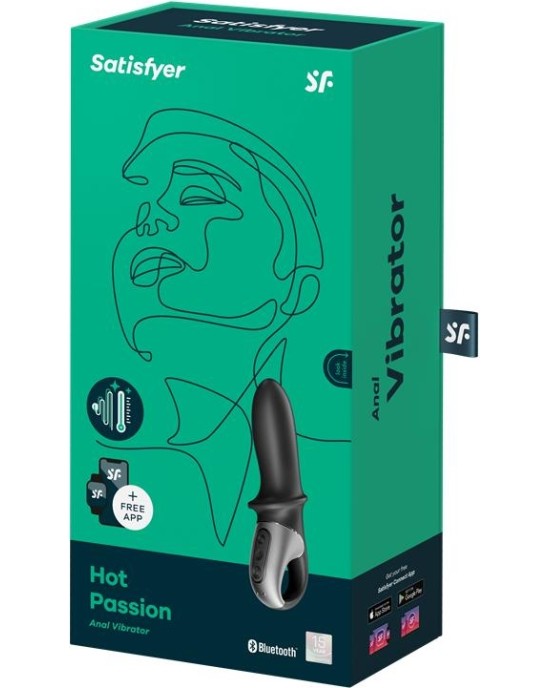 Satisfyer Hot Passion Anal Stimulator with APP and Vibration and Heat Function USB