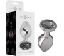 Intense Anal Toys INTENSE - ALUMINUM METAL ANAL PLUG WITH BLACK GLASS SIZE M