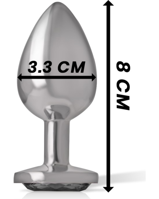 Intense Anal Toys INTENSE - ALUMINUM METAL ANAL PLUG WITH BLACK GLASS SIZE M