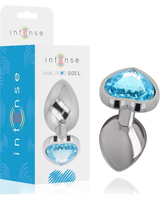 Intense Anal Toys INTENSE - ALUMINUM METAL ANAL PLUG BLUE HEART SIZE L