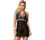 Subblime Babydolls SUBBLIME BABYDOLL - БЕЛЫЕ ЦВЕТОЧНЫЕ ШНУРКИ ЧЕРНЫЕ S/M