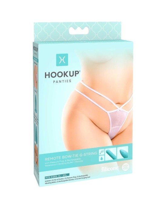 Hook Up Panties - Sieviešu stringa biksītes ar stimulātoru un pulti X-2XL