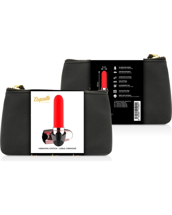 Coquette Toys COQUETTE CHIC DESIRE - ВИБРАТОР АККУМУЛЯТОРНАЯ ГУБНАЯ ПОМАДА ЧЕРНАЯ/ЗОЛОТАЯ