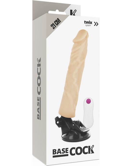 Basecock Reālistisks vibrators ar pulti 21 CM